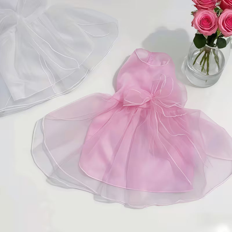 Rosafarbenes Brautkleid für Hunde – elegant, verstellbar, bequem & festlich