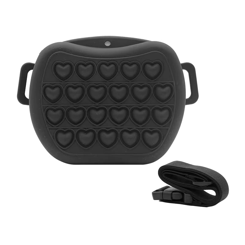 Silikon Snack und Trainingstasche -geräuscharm- mit Gürtel und Herzen